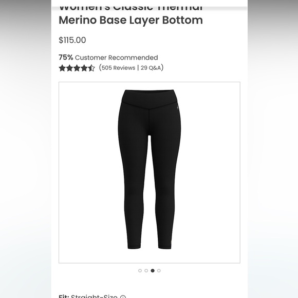 Classic Thermal Merino Baselayer Bottom - Women's black, XS NWT - Picture 1 of 7